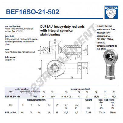 BEF16SO-21-502-DURBAL