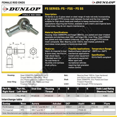 FSL-M16-S-DUNLOP