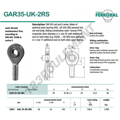 GAR35-UK-2RS-DURBAL