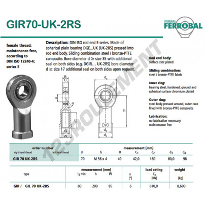 GIR70-UK-2RS-DURBAL