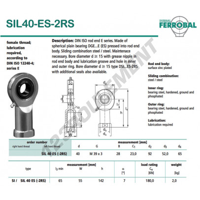 SIL40-ES-2RS-DURBAL
