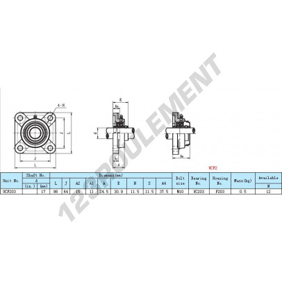 UCF203-INOX