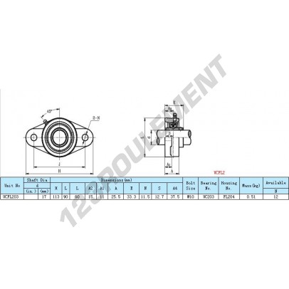 UCFL203-INOX