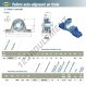 Palier - 2 fixations - USP207-SNR